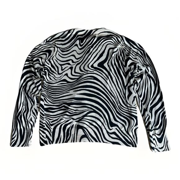J.Crew Women’s Zebra Print Button-Front Cardigan Sweater Size XL Black White - Picture 2 of 9